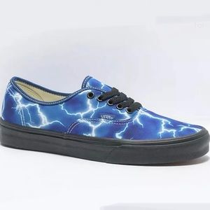 Vans authentic lightning black blue canvas sneaker shoes new